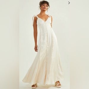 Altar’d State Jacindy Satin Maxi Dress, Size Medium